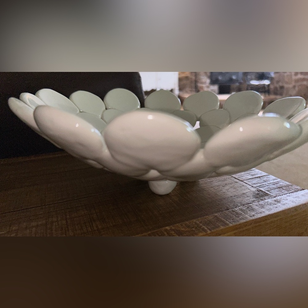 Unique handmade art pottery footed bowl riser. Made by a local artist.